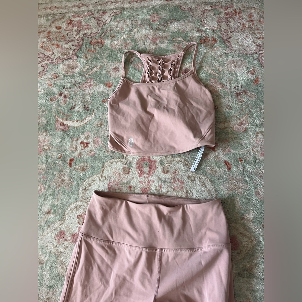 FP Movement Pink Activewear Set - Leggings & Sports Bra (S)